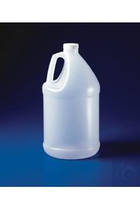 Bel-Art 4 liter (1 gallon) polyethyleen kruikflessen met handvat; 38 mm...